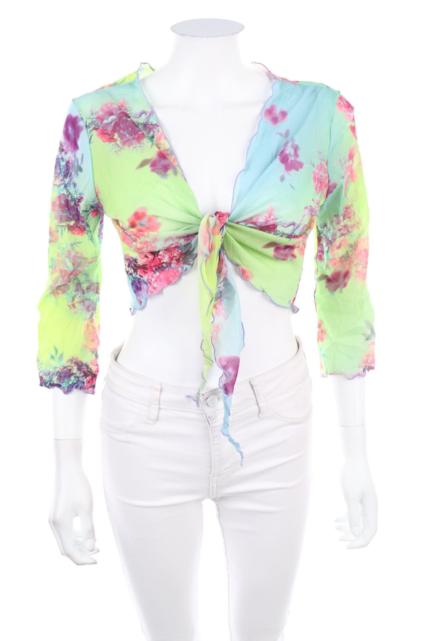 GLOBUS - Mesh-Bolero mit Blumen-Print - L