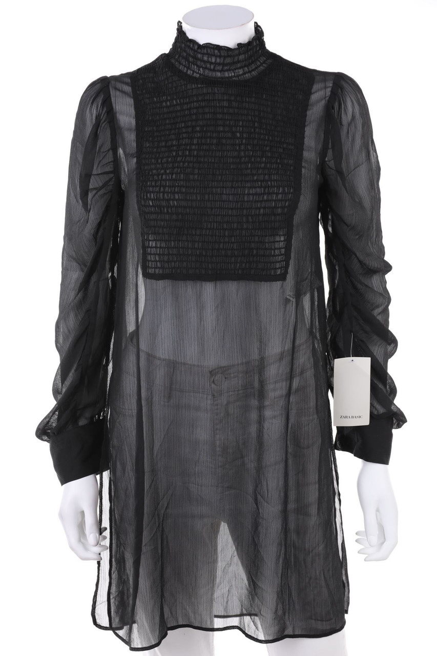 ZARA - Long-Bluse mit Schlitz - S