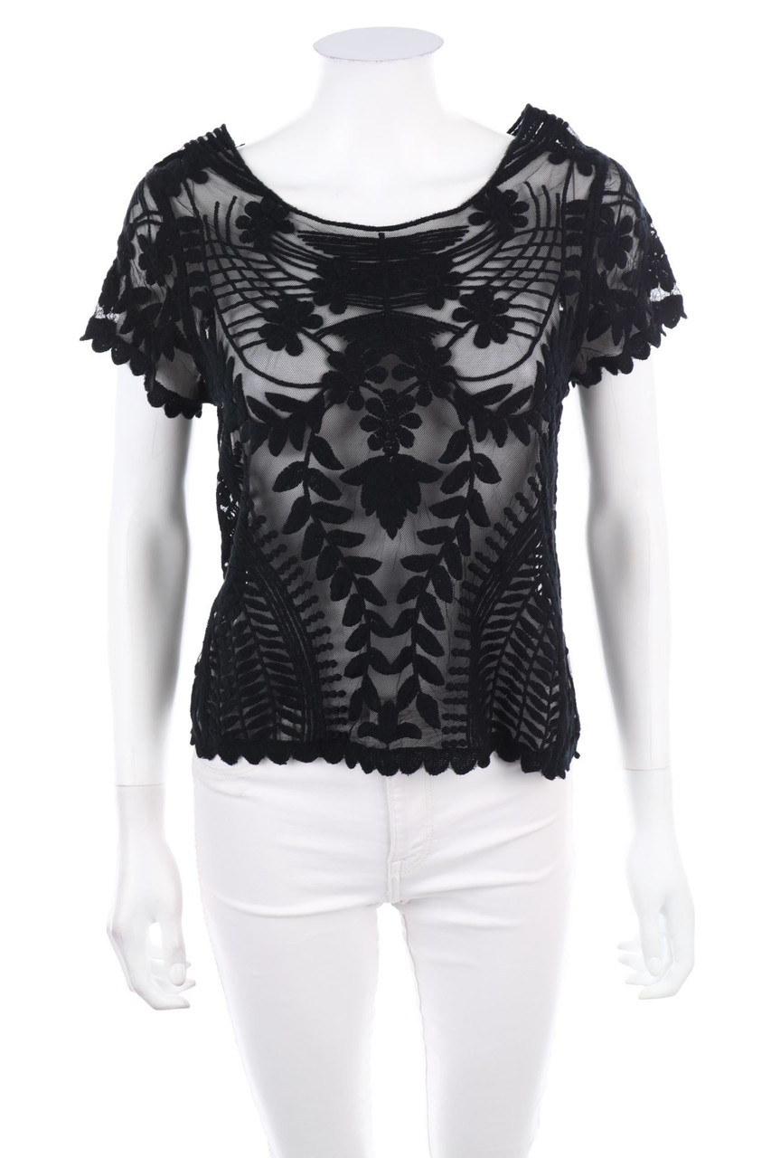 EXPRESS - Lace-Shortsleeve-Shirt - S