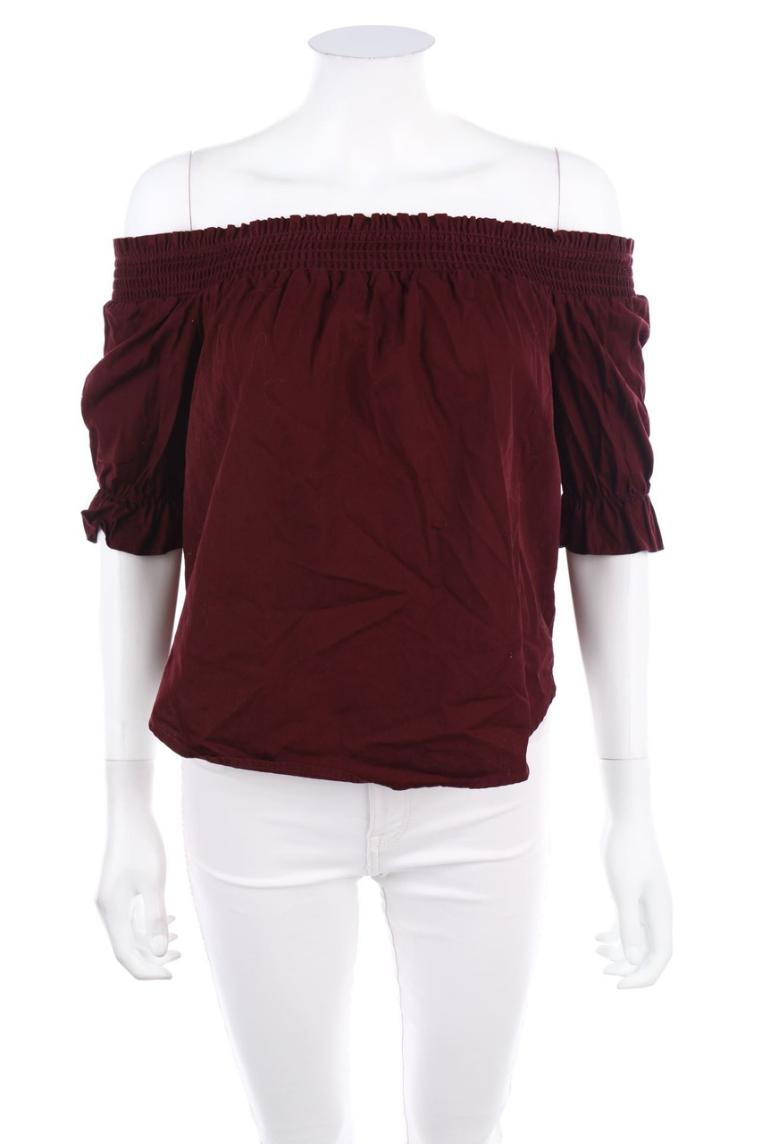 NEW LOOK - Carmen-Bluse aus Baumwolle mit 3/4-Ärmel - D 32