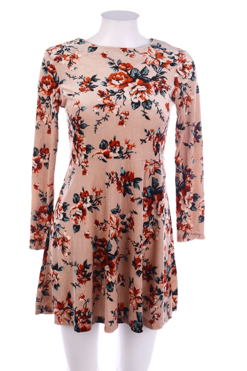 OVS - Samt-Minikleid mit Blumen-Print - XS