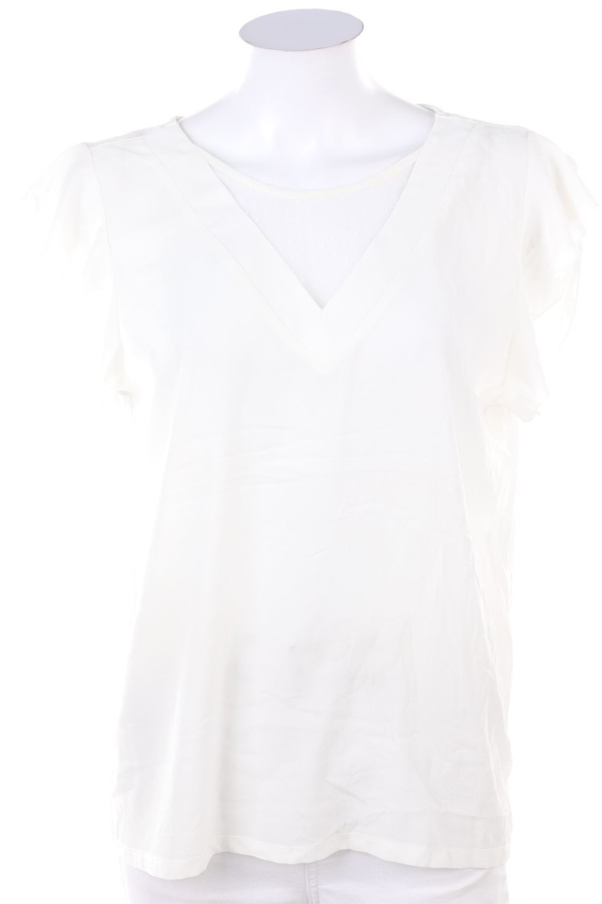 No Label - Shortsleeve Blouse with Mesh Insert - M