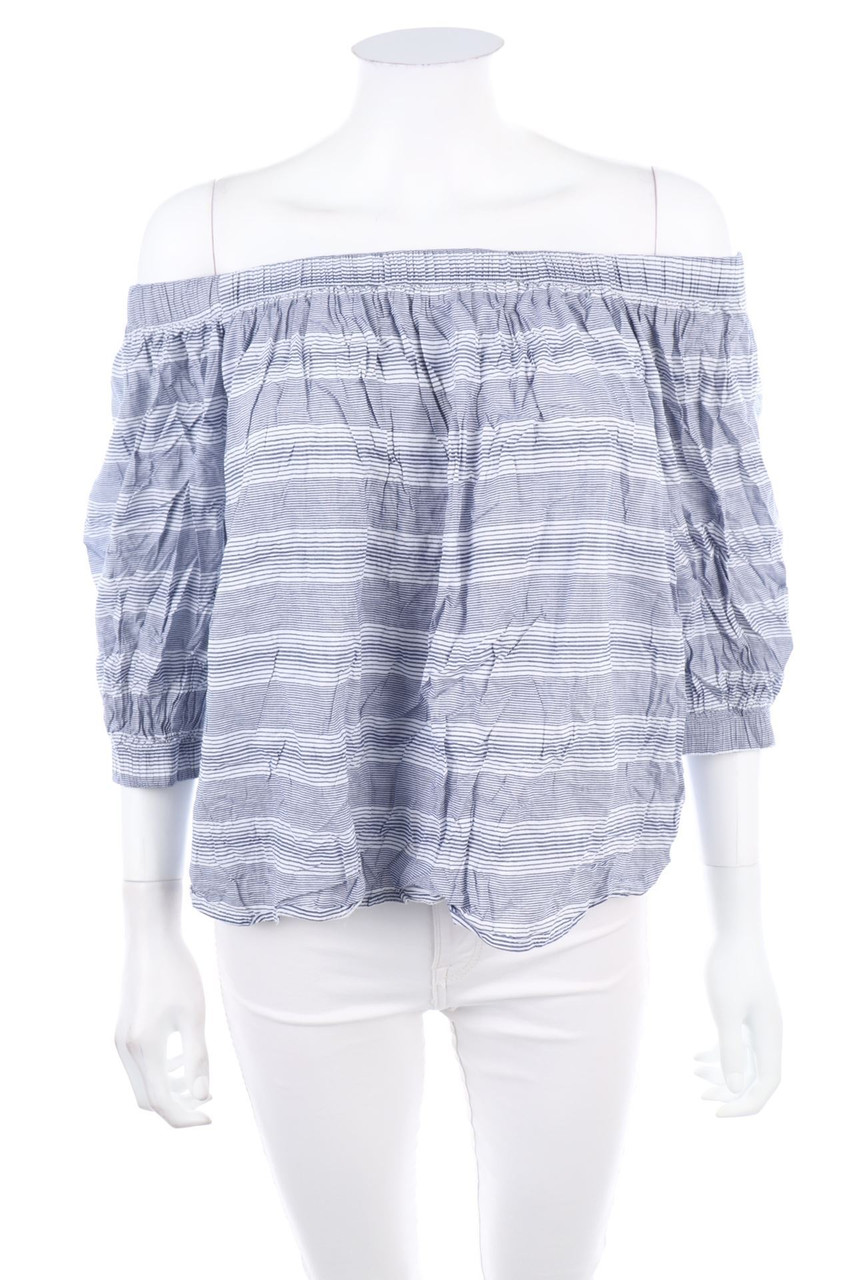 AMISU - Carmen-Bluse mit Streifen - S