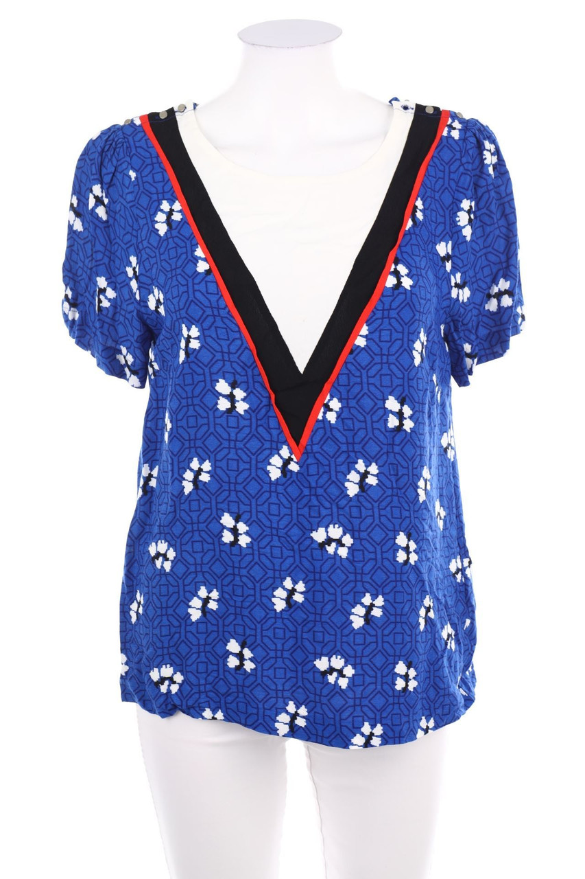 suncoo - Kurzarm-Bluse mit Print - D 34