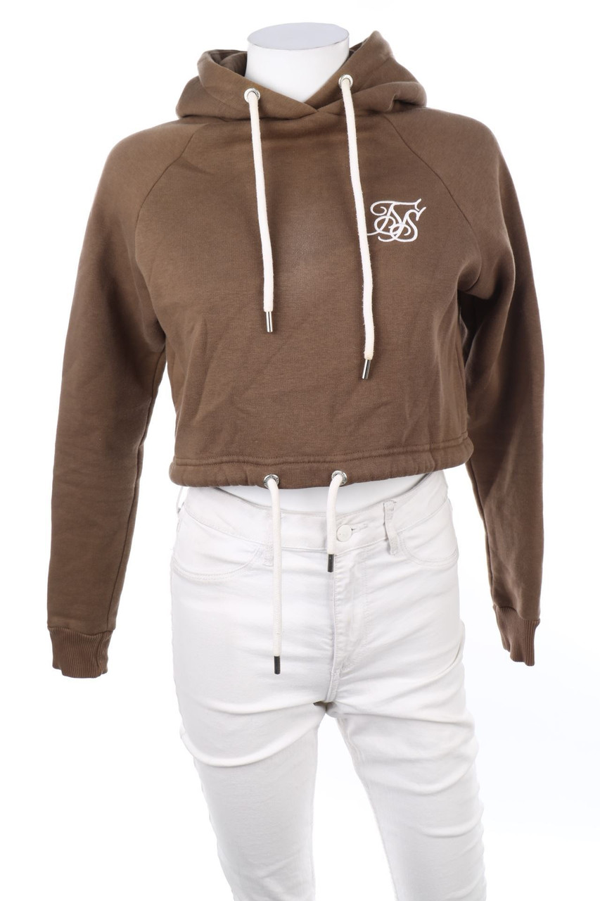 SIKSILK - Cropped-Hoodie with Logo-Stitching - D 34