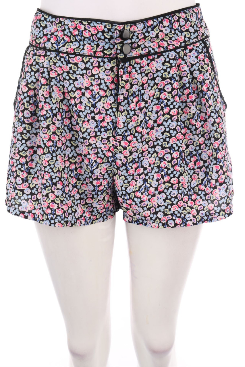 H&M DIVIDED - High Waist-Shorts mit Blumen-Print - D 38
