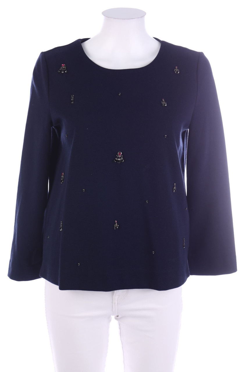 Massimo Dutti - Strick-Pullover mit Schmuckstein-Applikation - XS