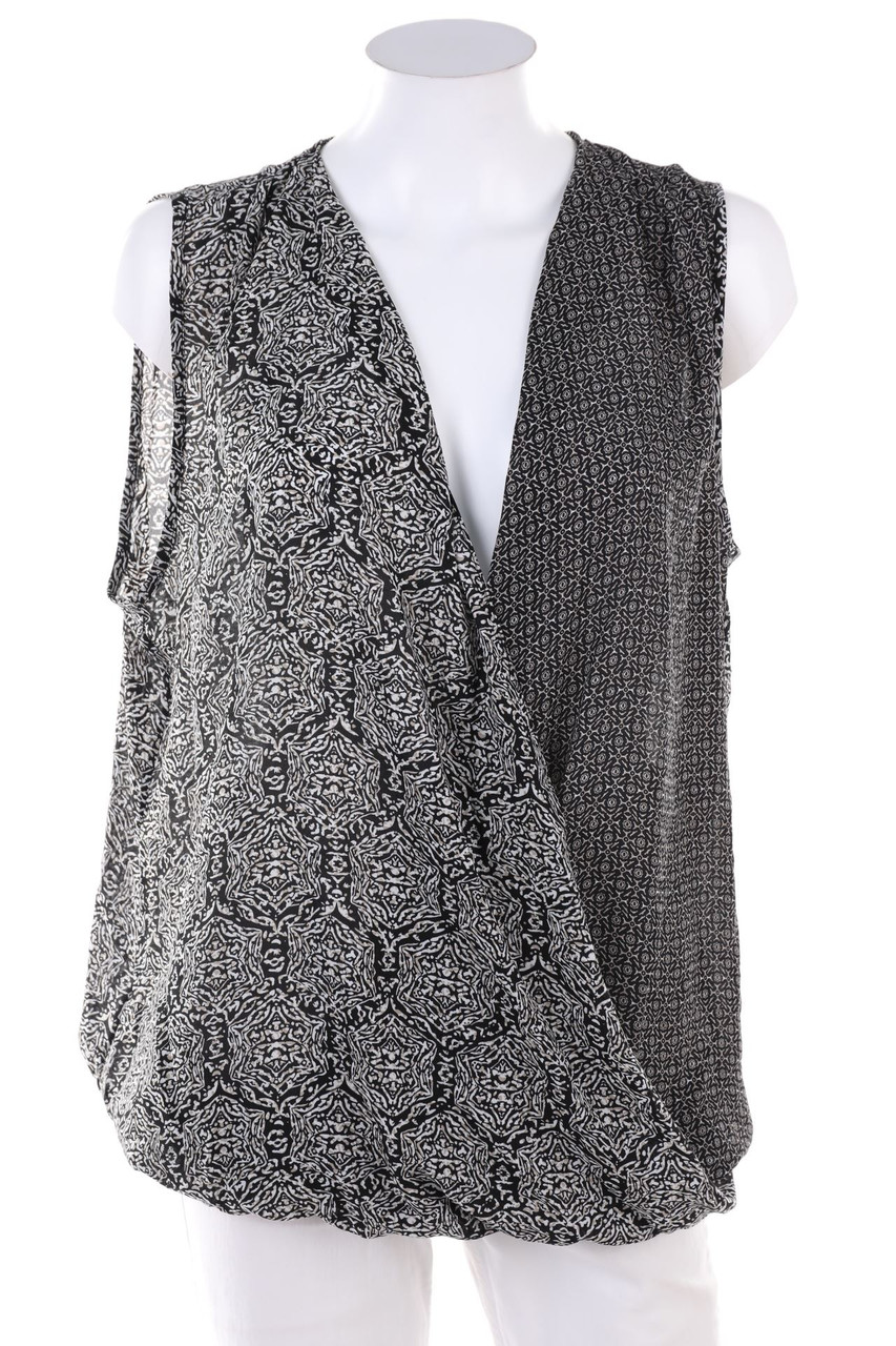 No Label - Blouse Top with Wrap-Effect - XL