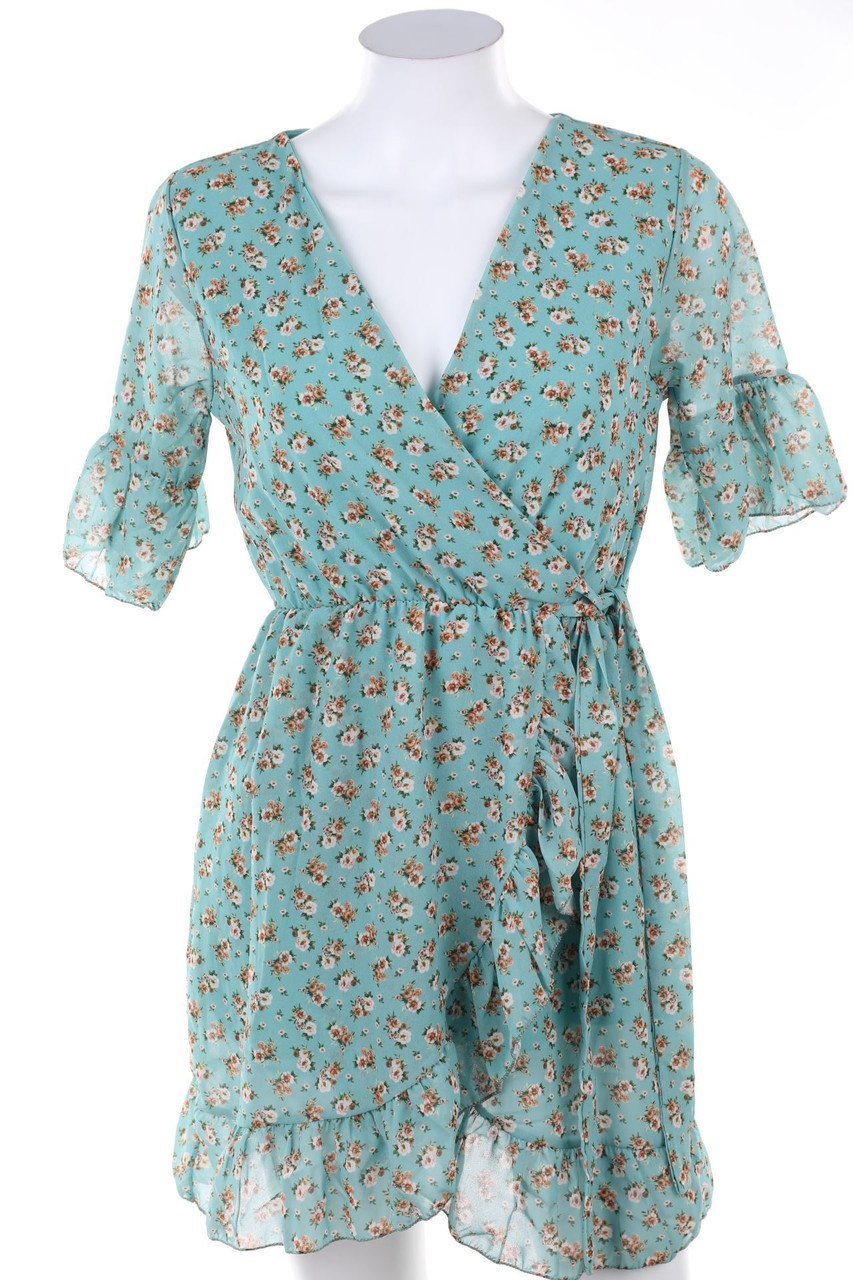 GUTS & GUSTO - Minikleid in Wickel-Optik mit Blumen-Print - S