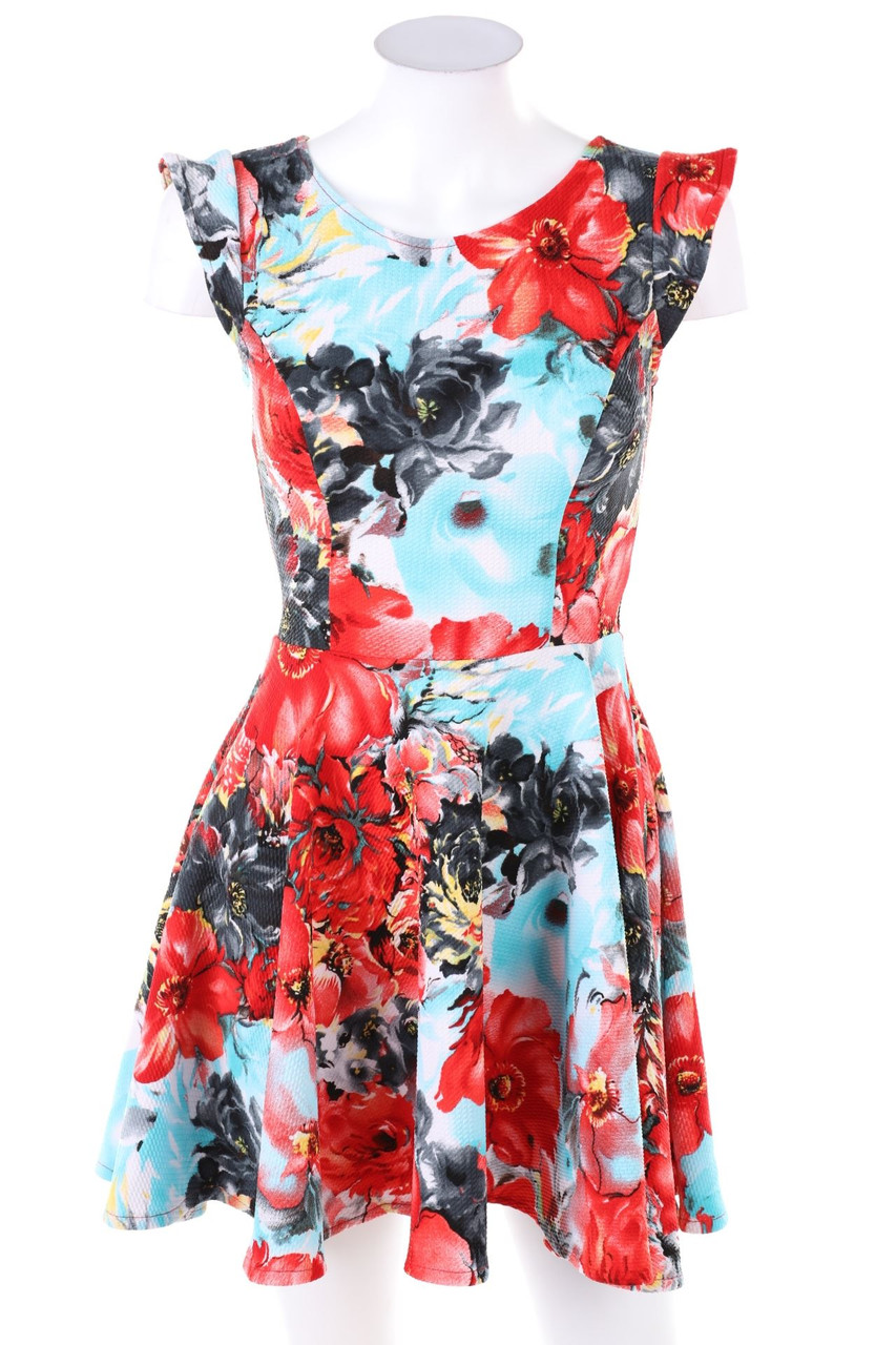 SECONDHAND - Skater Dress with Flower Print - D 34