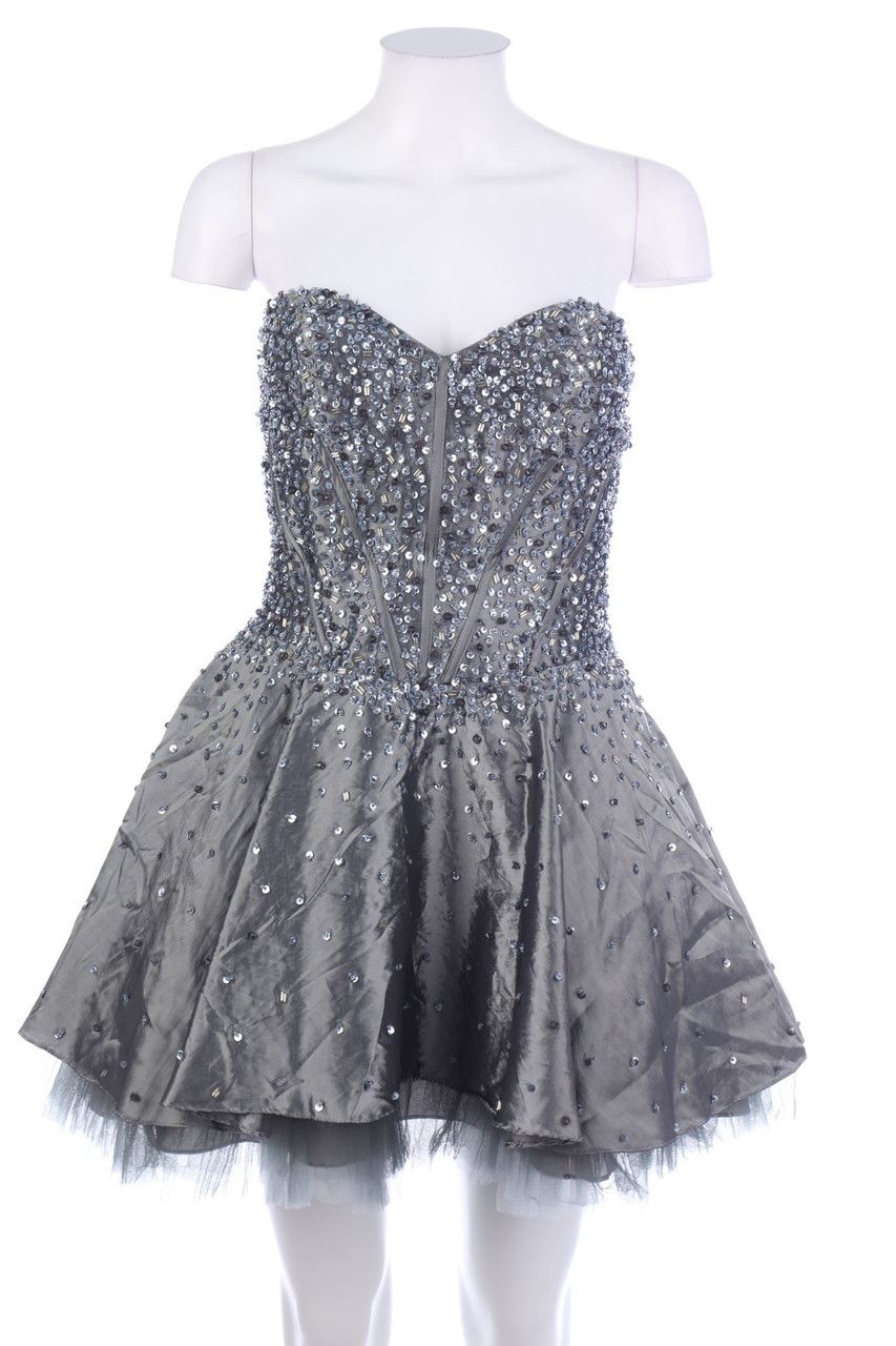 TESSA & THOMI - Abendkleid mit Schmuckstein-Applikation - S
