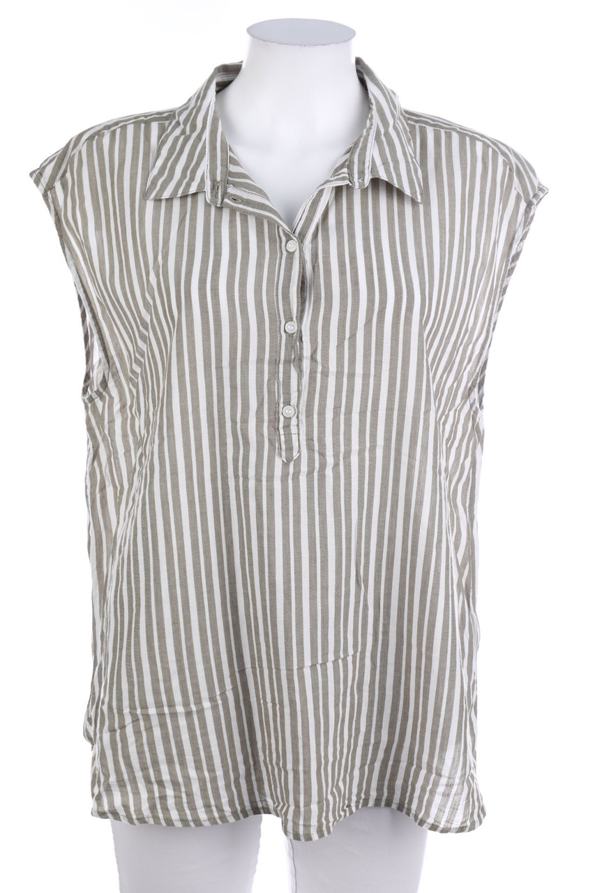 H&M - ärmellose Hemd-Bluse mit Streifen aus Baumwolle - 3XL