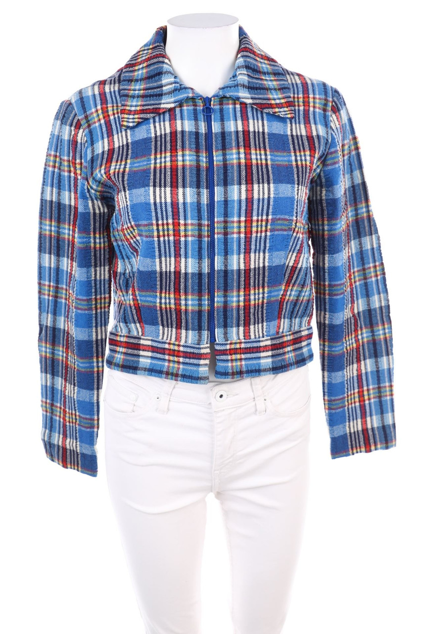 VINTAGE - Cropped-Jacke mit Tartan-Muster - D 34