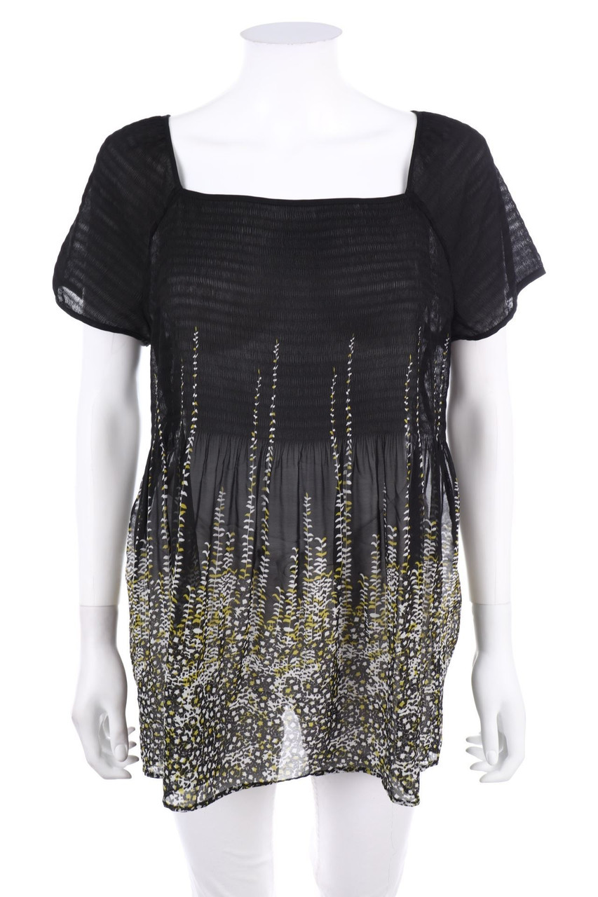 MARKS & SPENCER - Chiffon-Shortsleeve Blouse with Flower Print - D 42