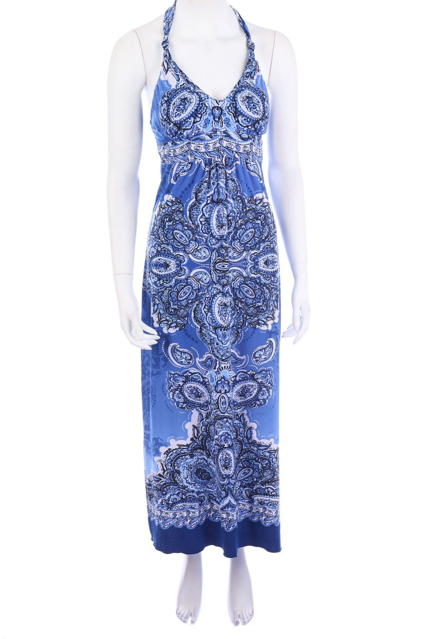 Carole Little - Neckholder Maxi Dress with Paisley Print - D 34