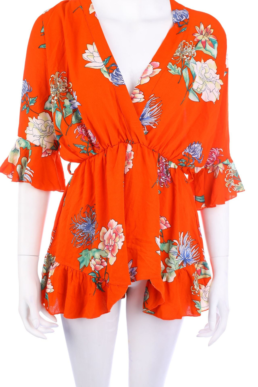 SHEIN - Playsuit mit Blumen-Print - L