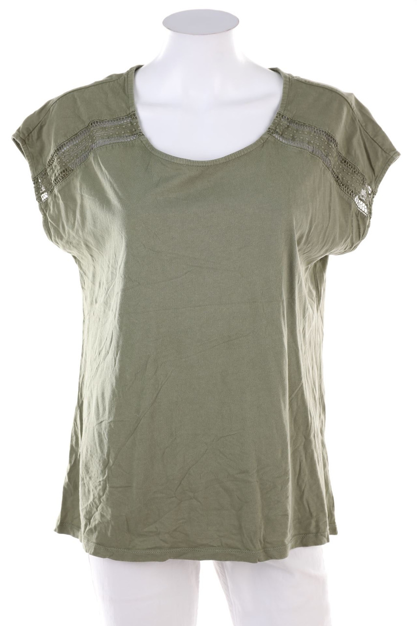 ESPRIT - Kurzarm-Shirt mit Spitze - XL