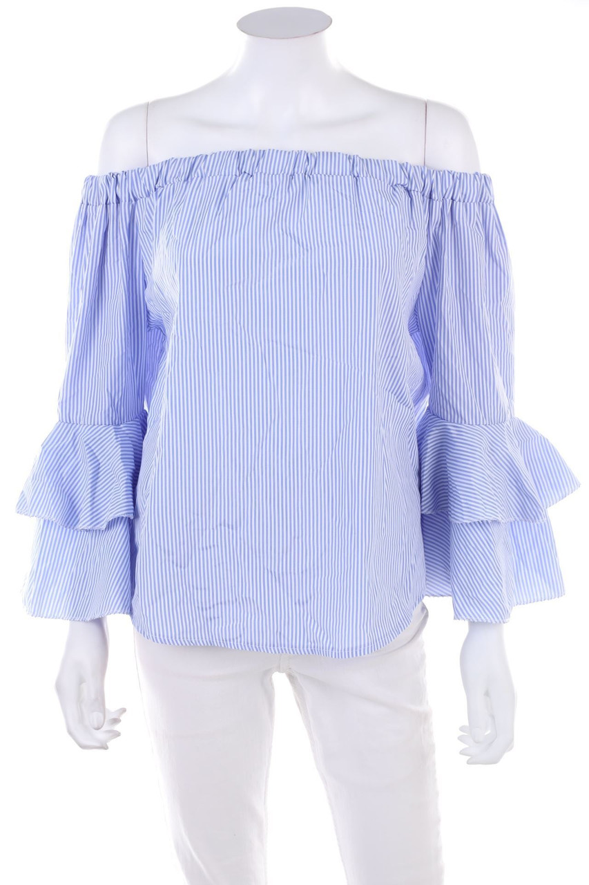 zebra - Off-the-shoulder blouse with Volants - M