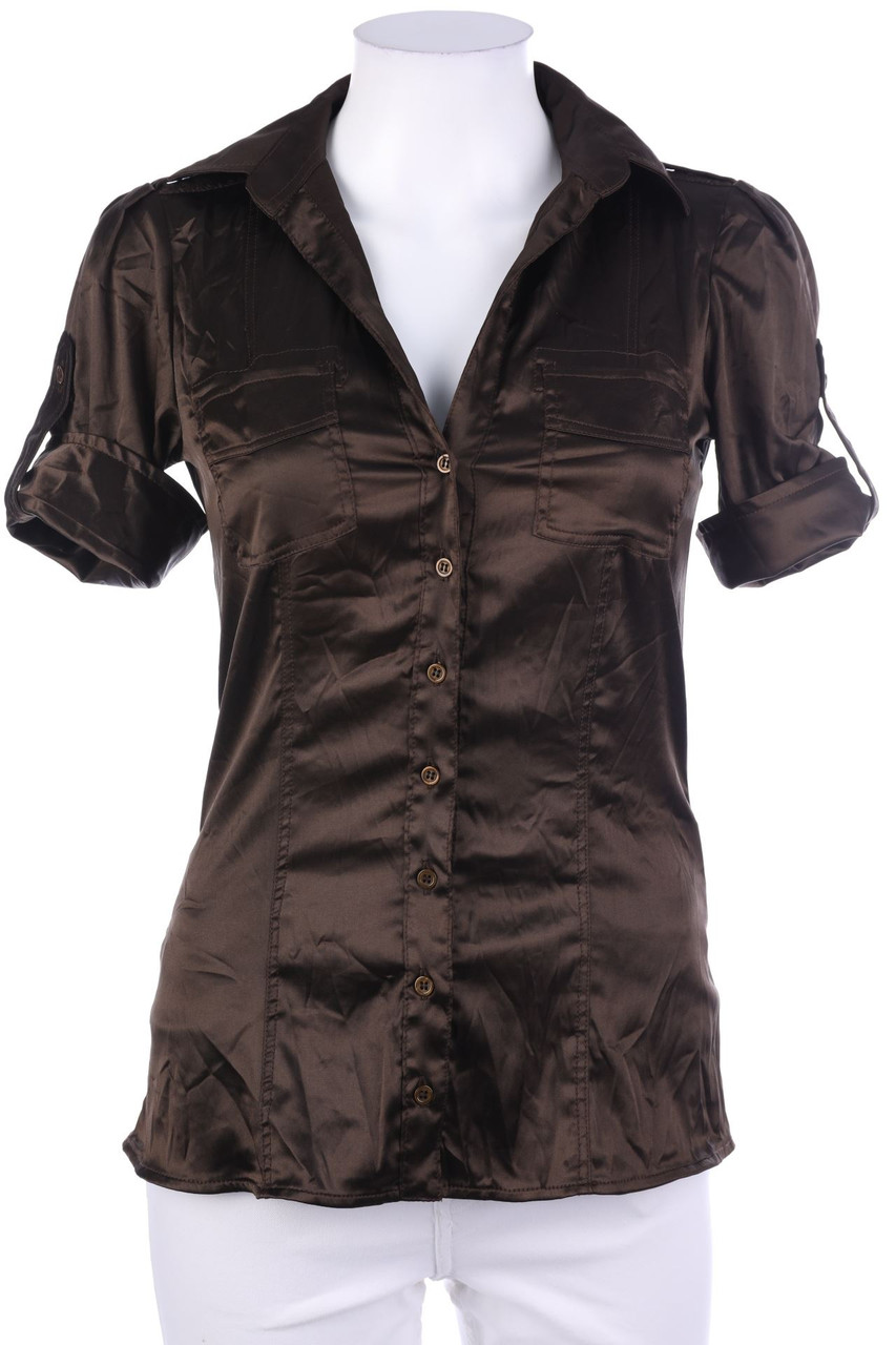 ZARA - Kurzarm-Bluse mit Roll-up-Manschette - S