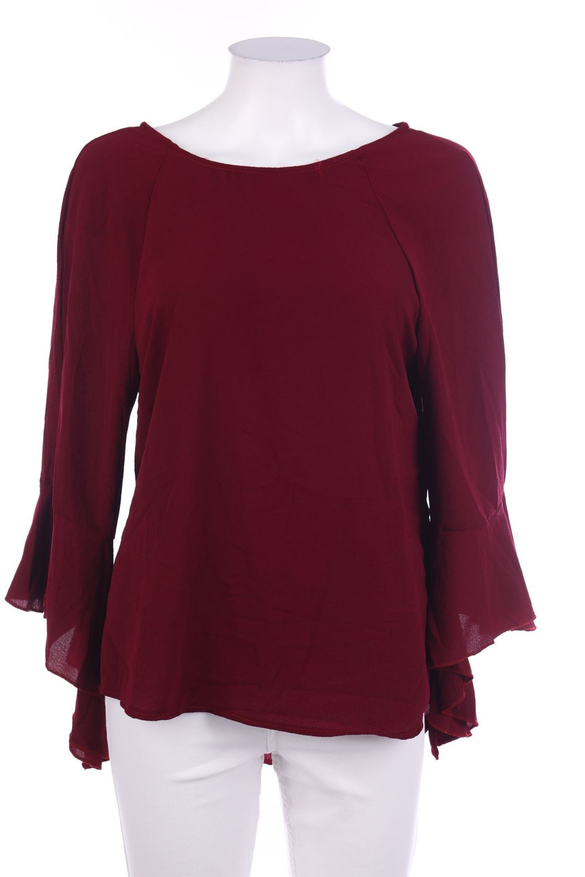 TODAY - Ruffled Blouse with Trumpet Sleeves - M