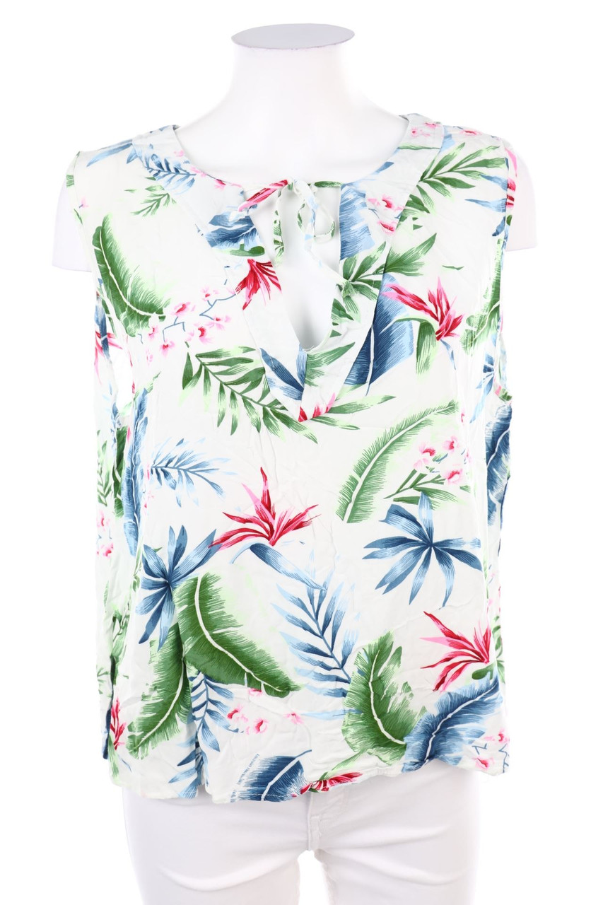 No Label - Blouse Top with Tropical Print - XL