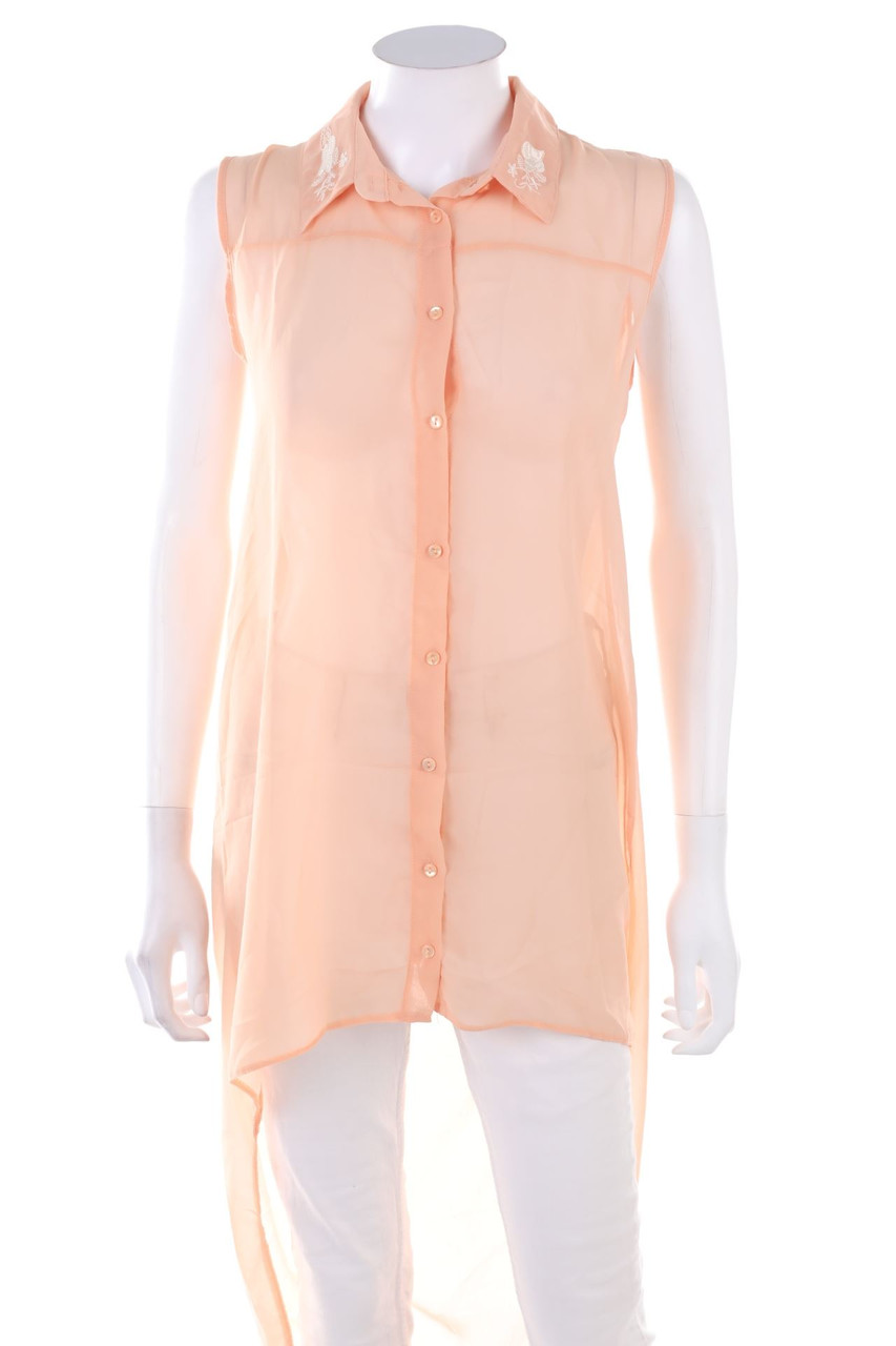 ORFEO NEGRO - Vokuhila-Chiffon-Blouse Top - S