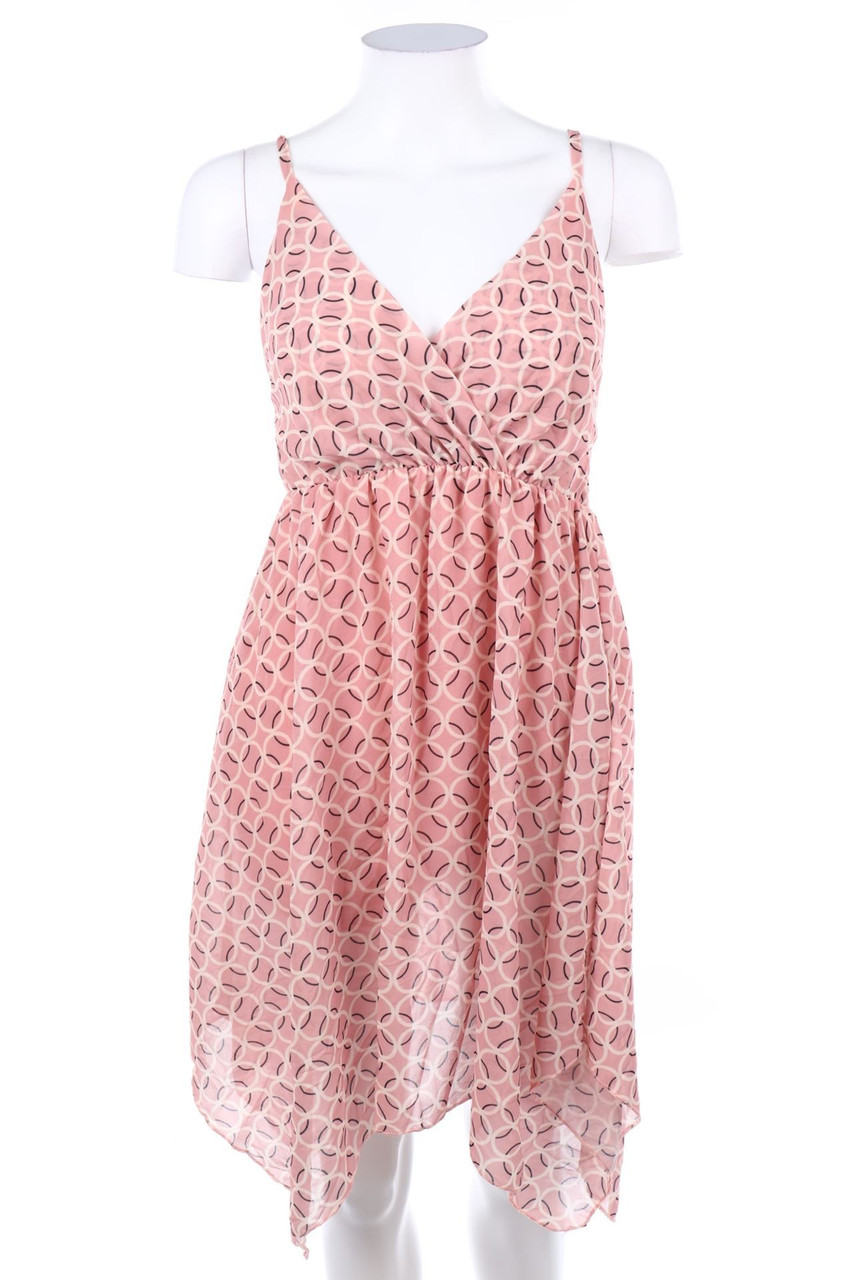 No Label - Strap-Dress with Geo Pattern with Asymmetrical Cut - XS