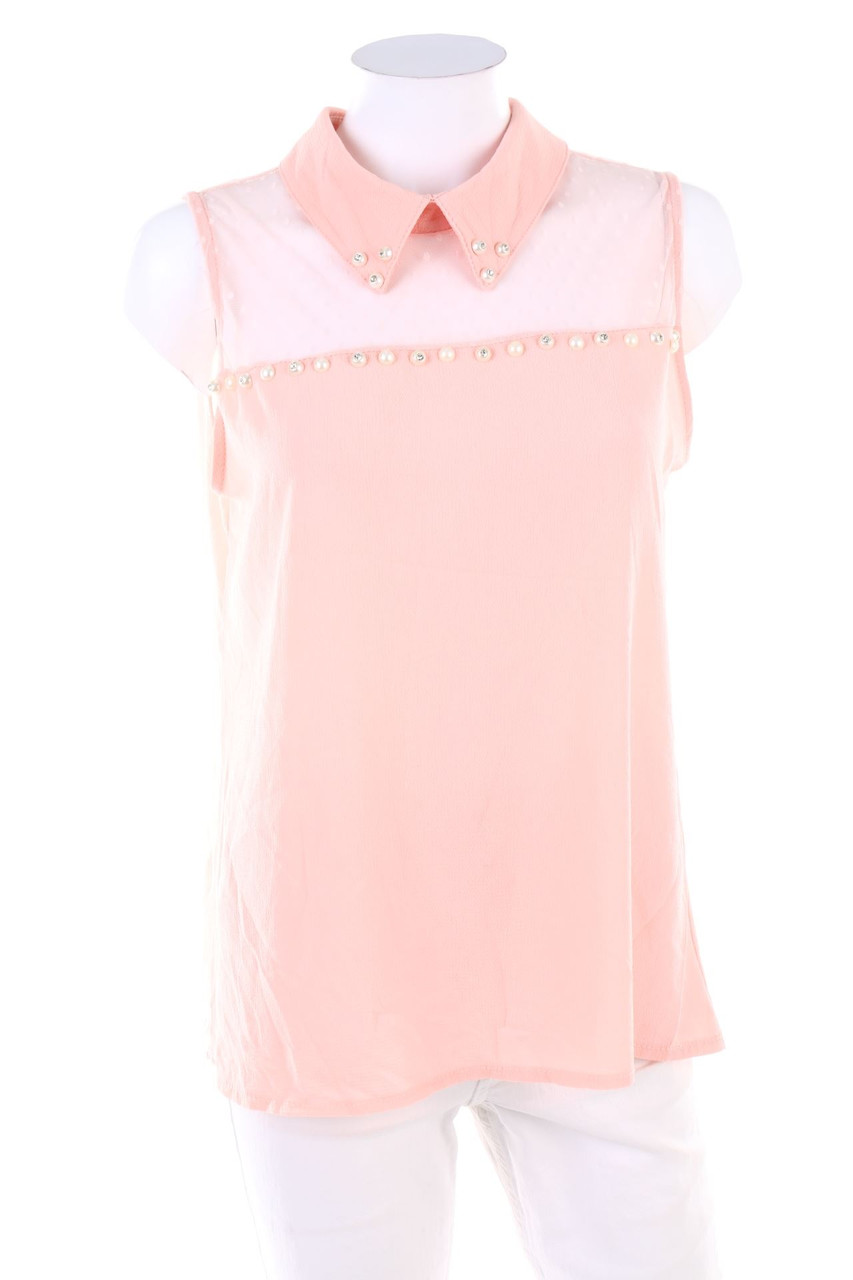 SECONDHAND - Blouse Top with Mesh Insert - L