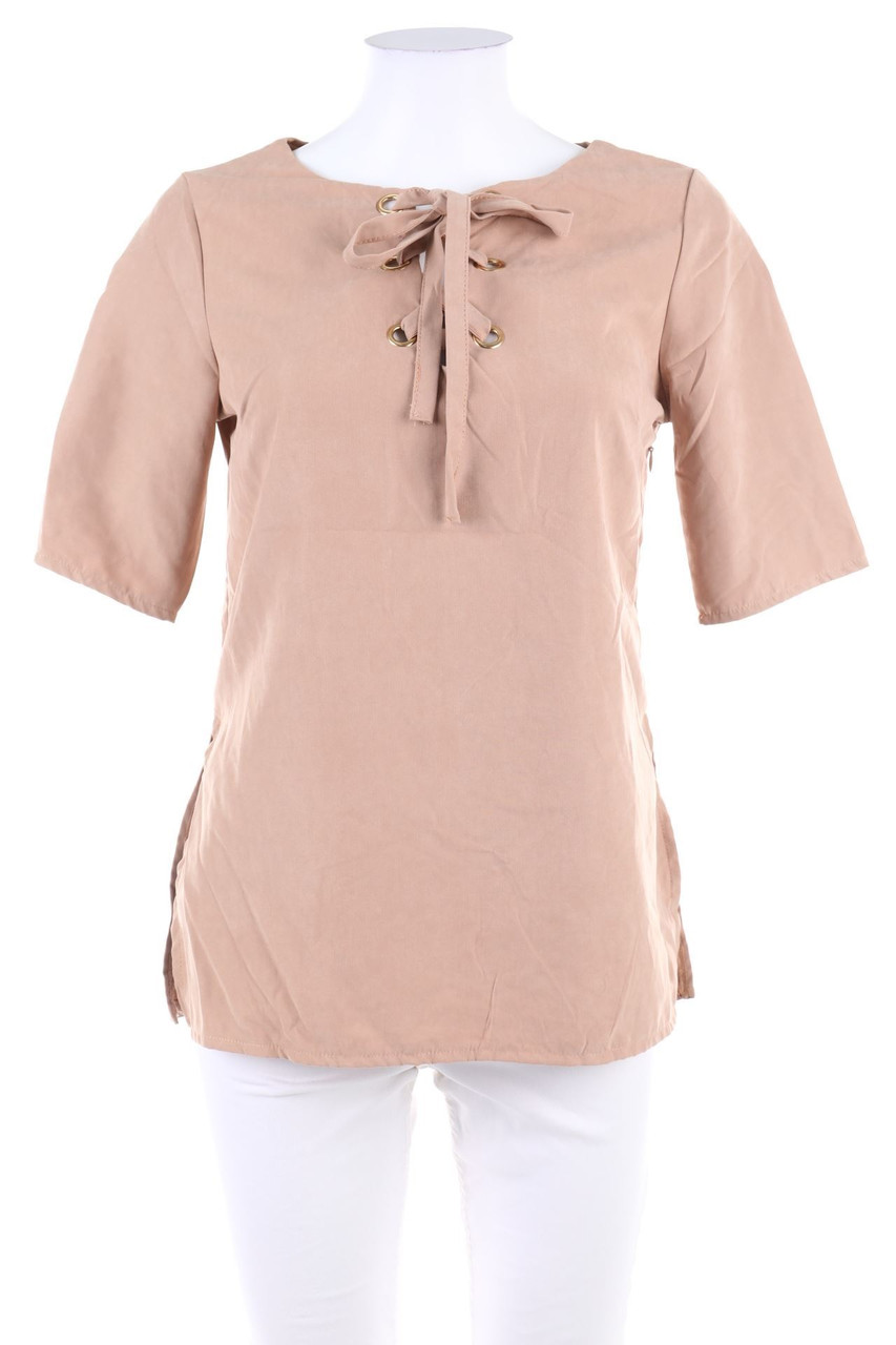 TOUT FEU TOUT FEMME - Kurzarm-Bluse mit Schnürung - M