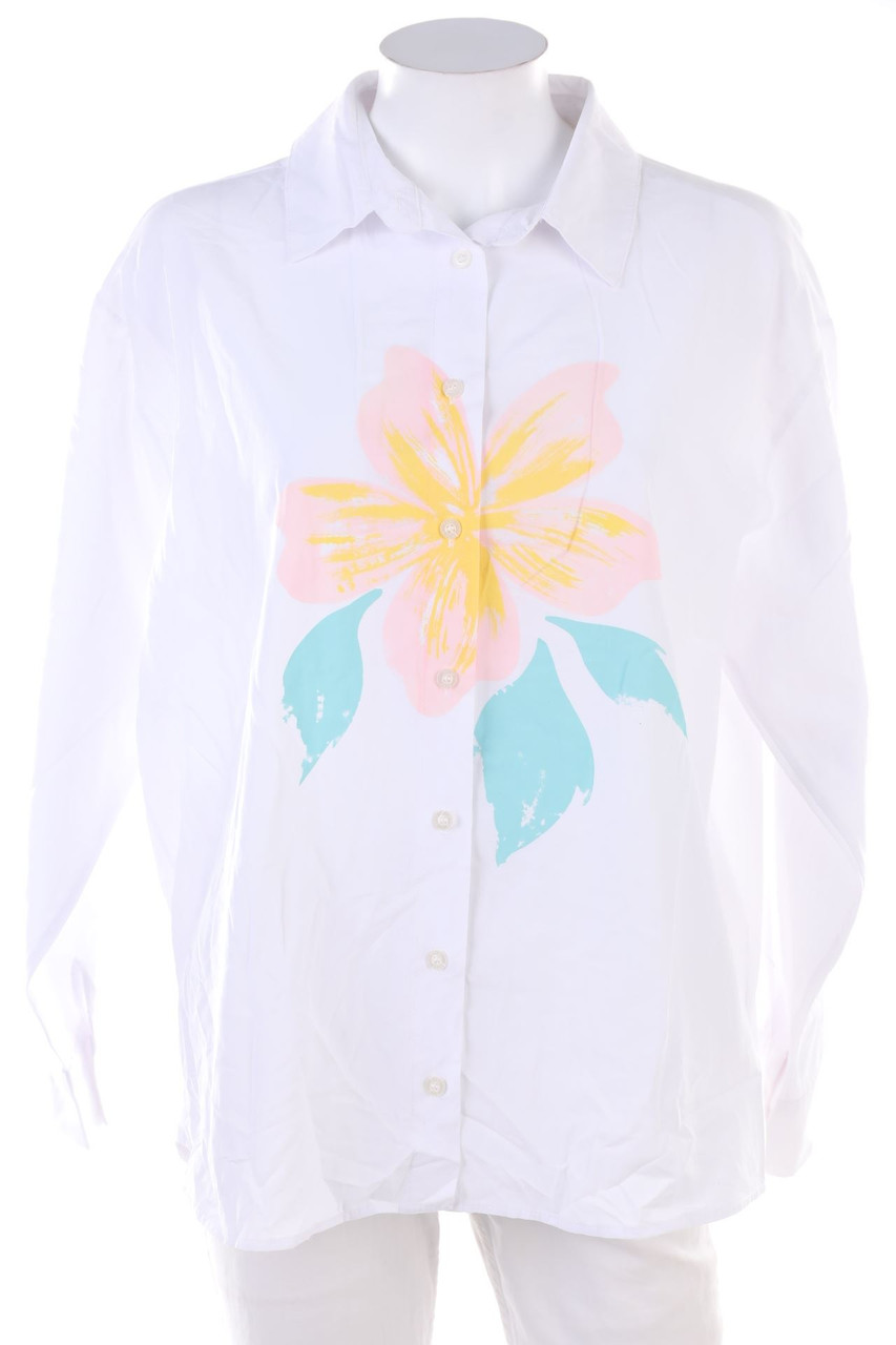 Ohne Label - Hemd-Bluse mit Blumen-Print - XL