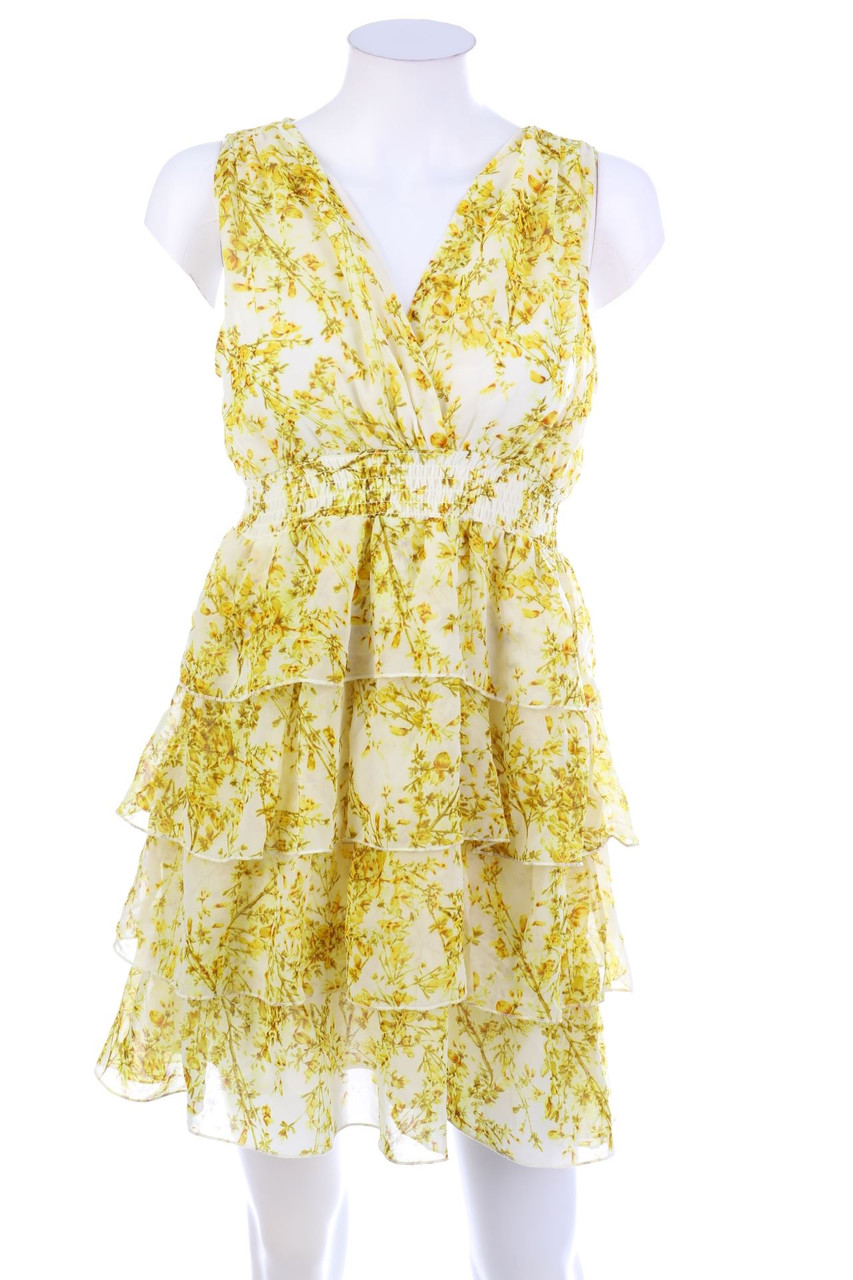 H&M - Volants-Kleid mit Blumen-Print - S