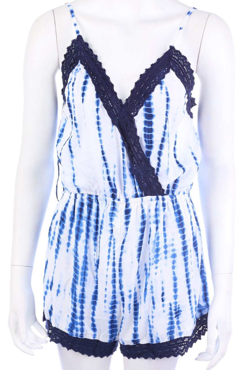 ATMOSPHERE - Playsuit in Wickel-Optik mit Spitze - M