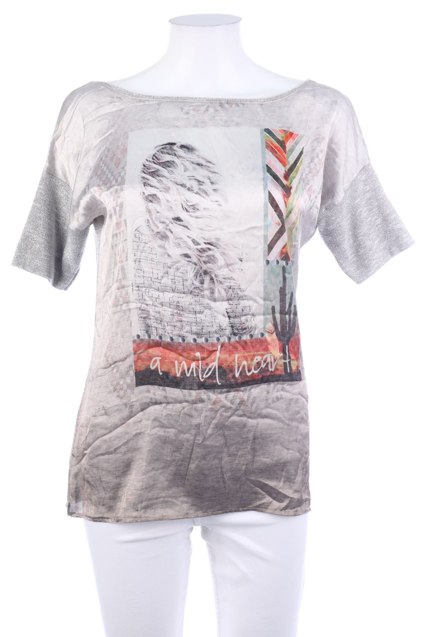 promod - Kurzarm-Shirt mit Print - S