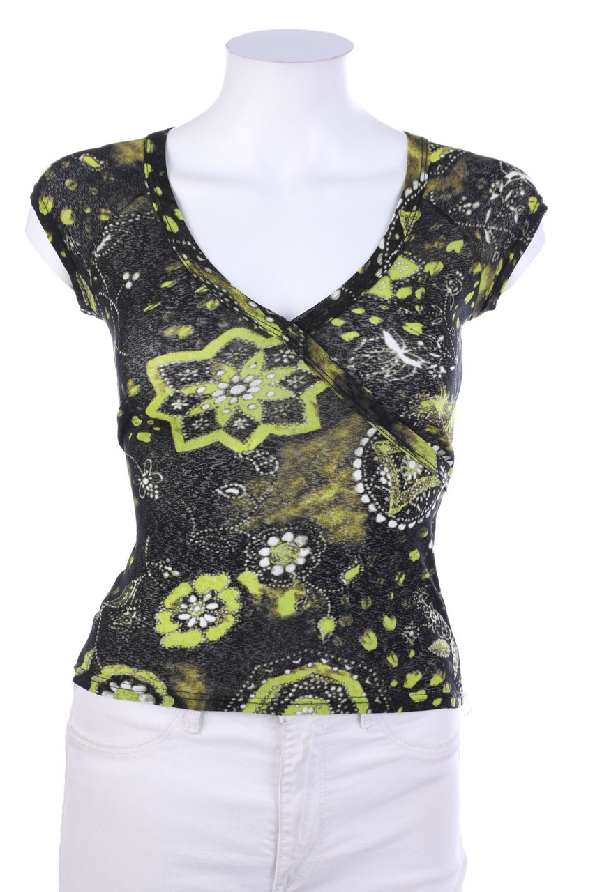 promod - Kurzarm-Shirt in Wickel-Optik - M