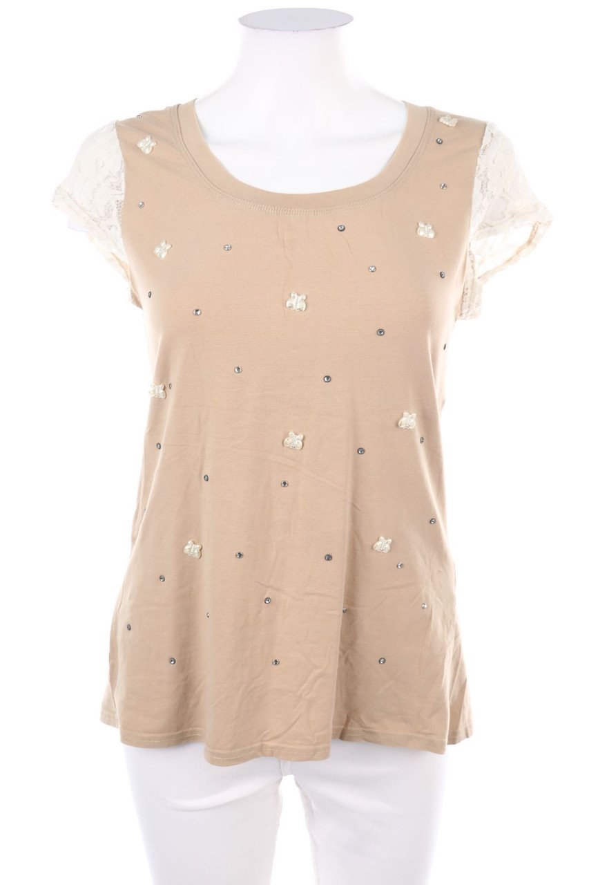 No Label - Shortsleeve-Shirt with Rhinestones - M