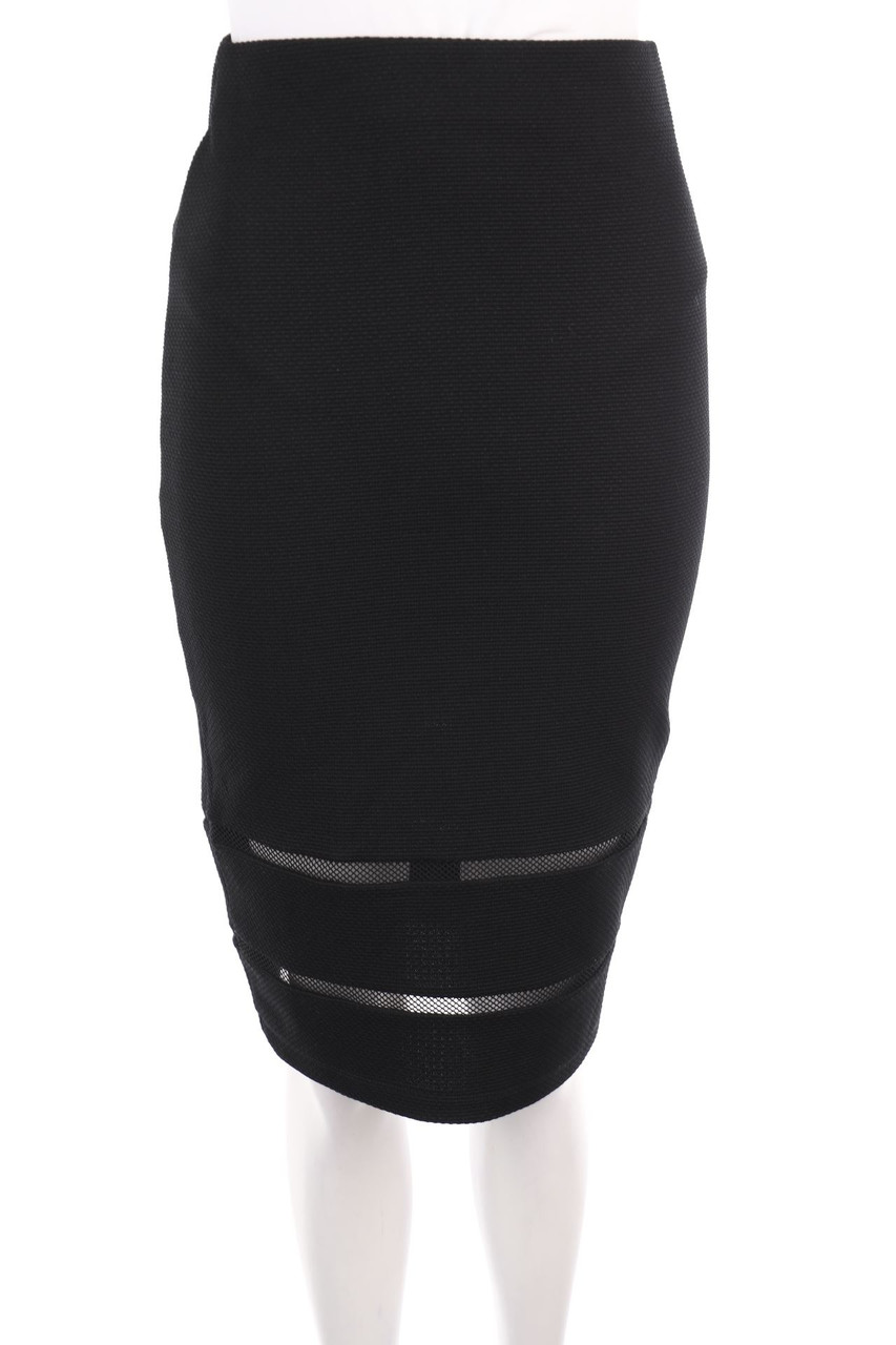 No Label - Midi Skirt with Mesh Insert - S