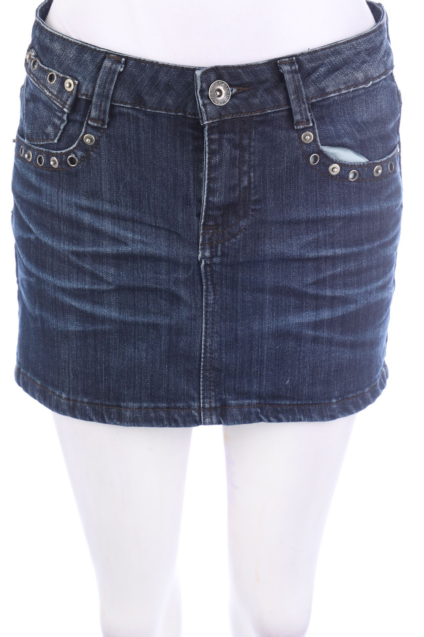 Monday - Denim Mini Skirt with Studs - L