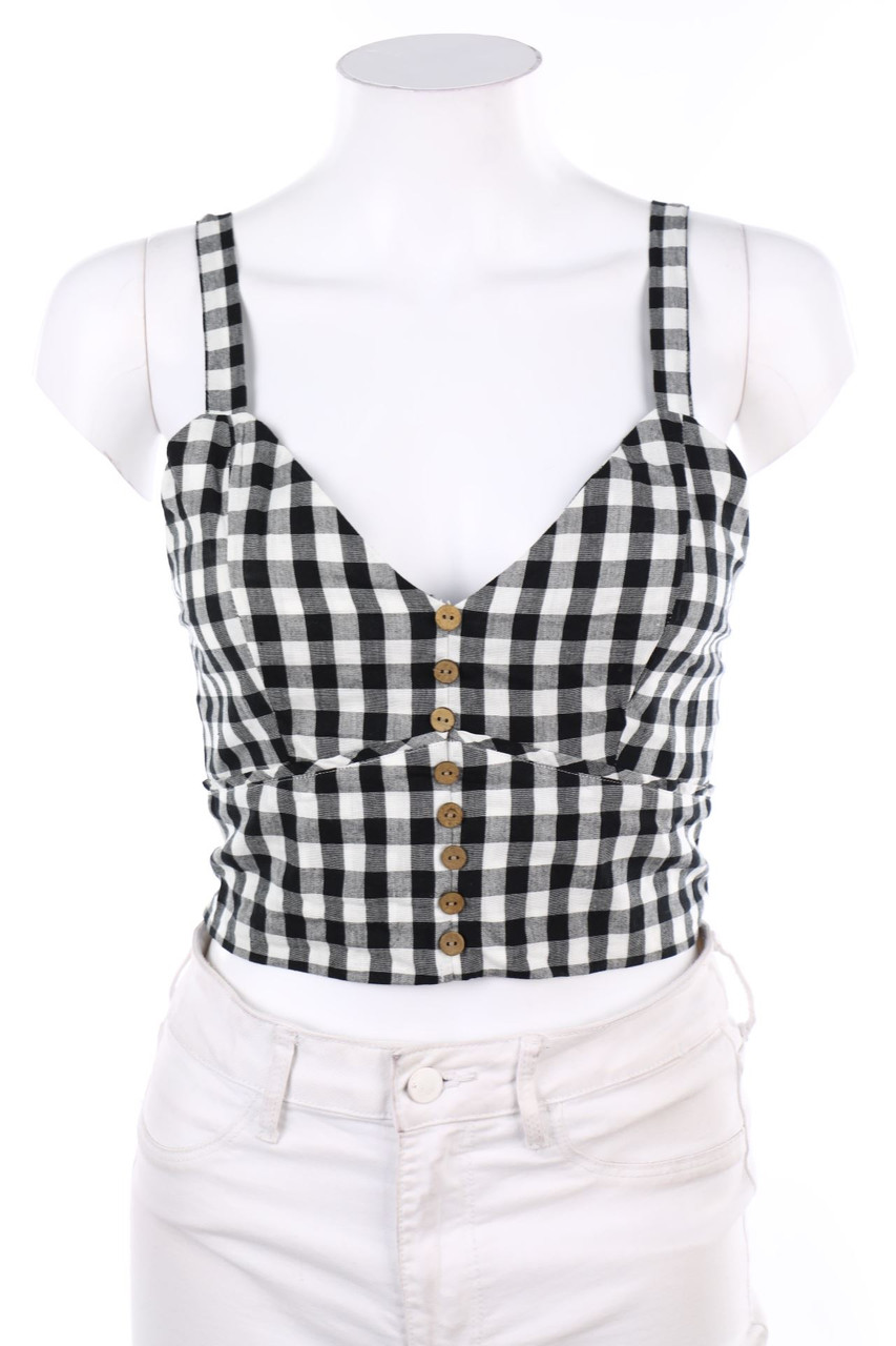 PRIMARK - Checked Top with Buttons - M
