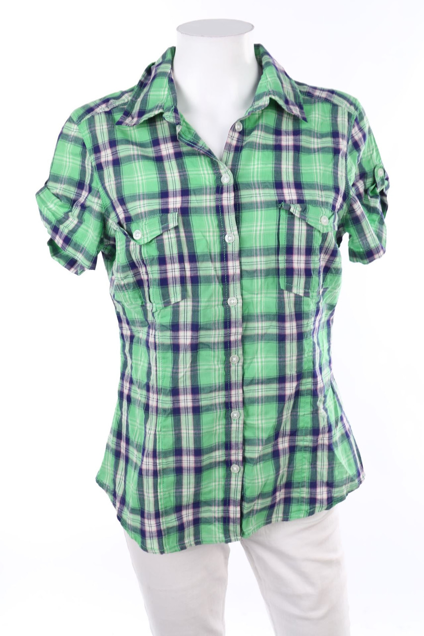 H&M - Hemd-Bluse mit kurzem Ärmel aus Baumwolle - L