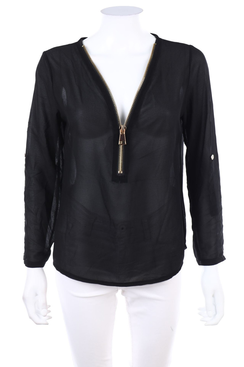 No Label - Chiffon-Blouse with French Cuff - L