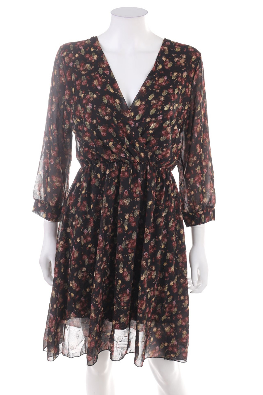 zebra - Dress with Flower Print - L