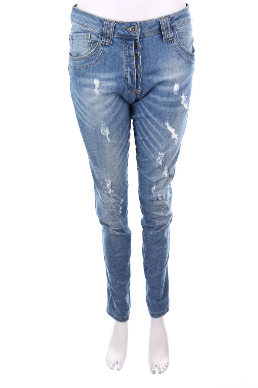 17&CO. - Distressed Skinny-Jeans mit Baumwolle - S