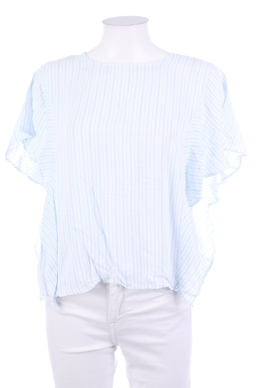 ZARA - Kurzarm-Bluse mit Streifen - L