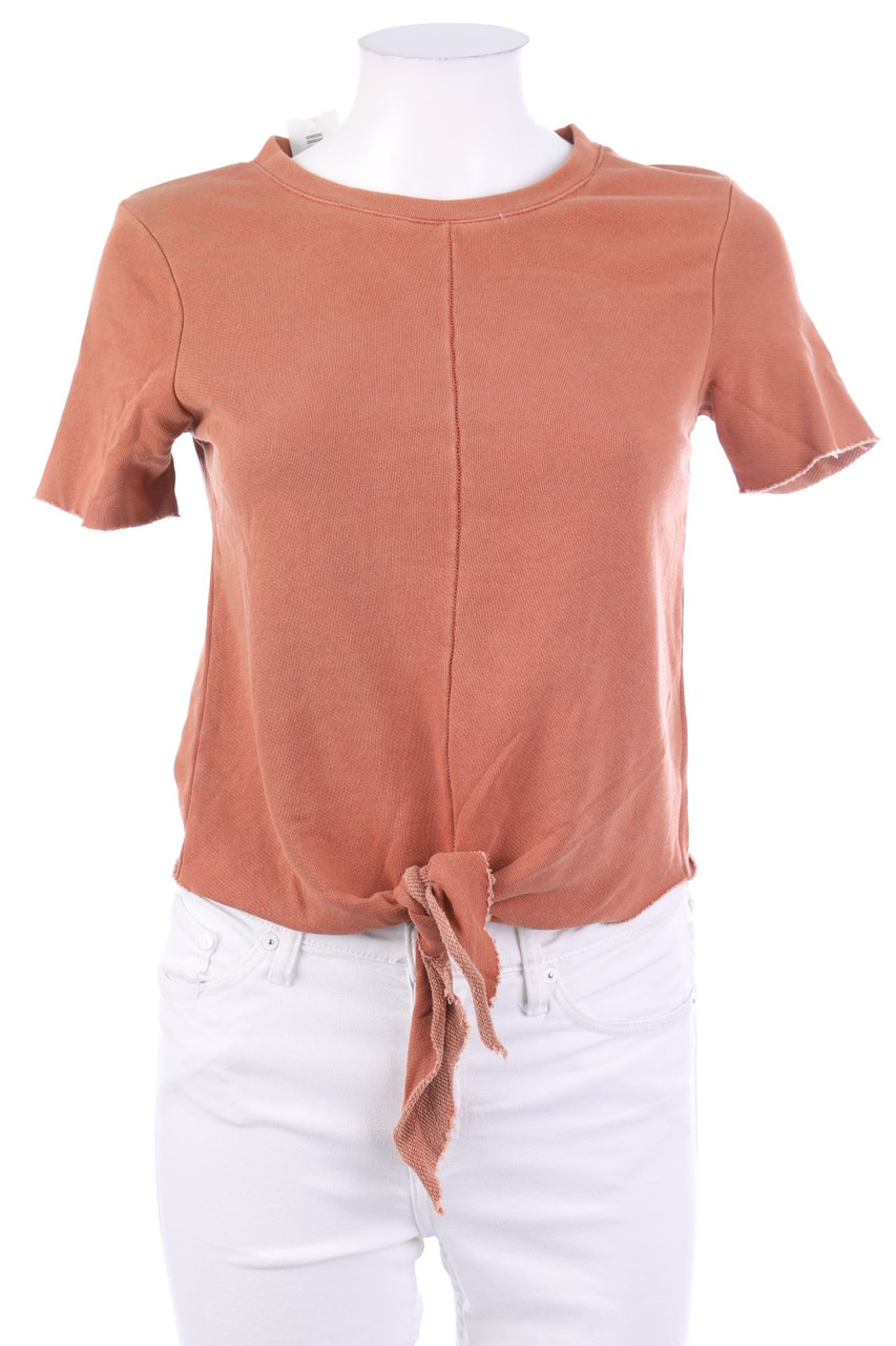 H&M - Kurzarm-Shirt zum Knoten - XS