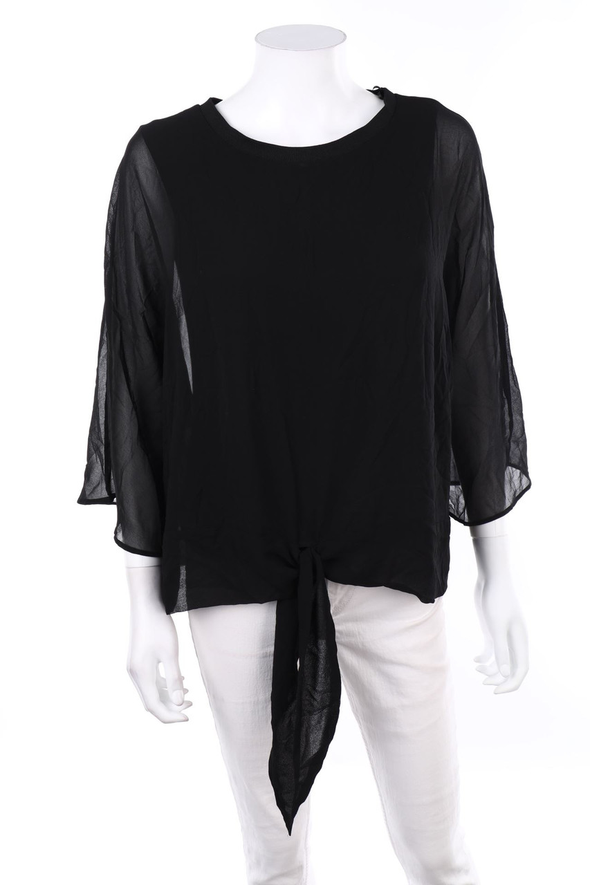 ZARA - Bluse mit 3/4-Ärmel zum Knoten - M