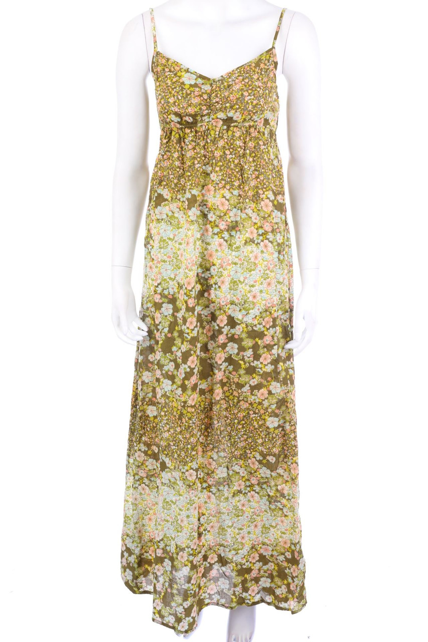 H&M - Baumwoll-Maxi-Kleid mit Blumen-Print - M