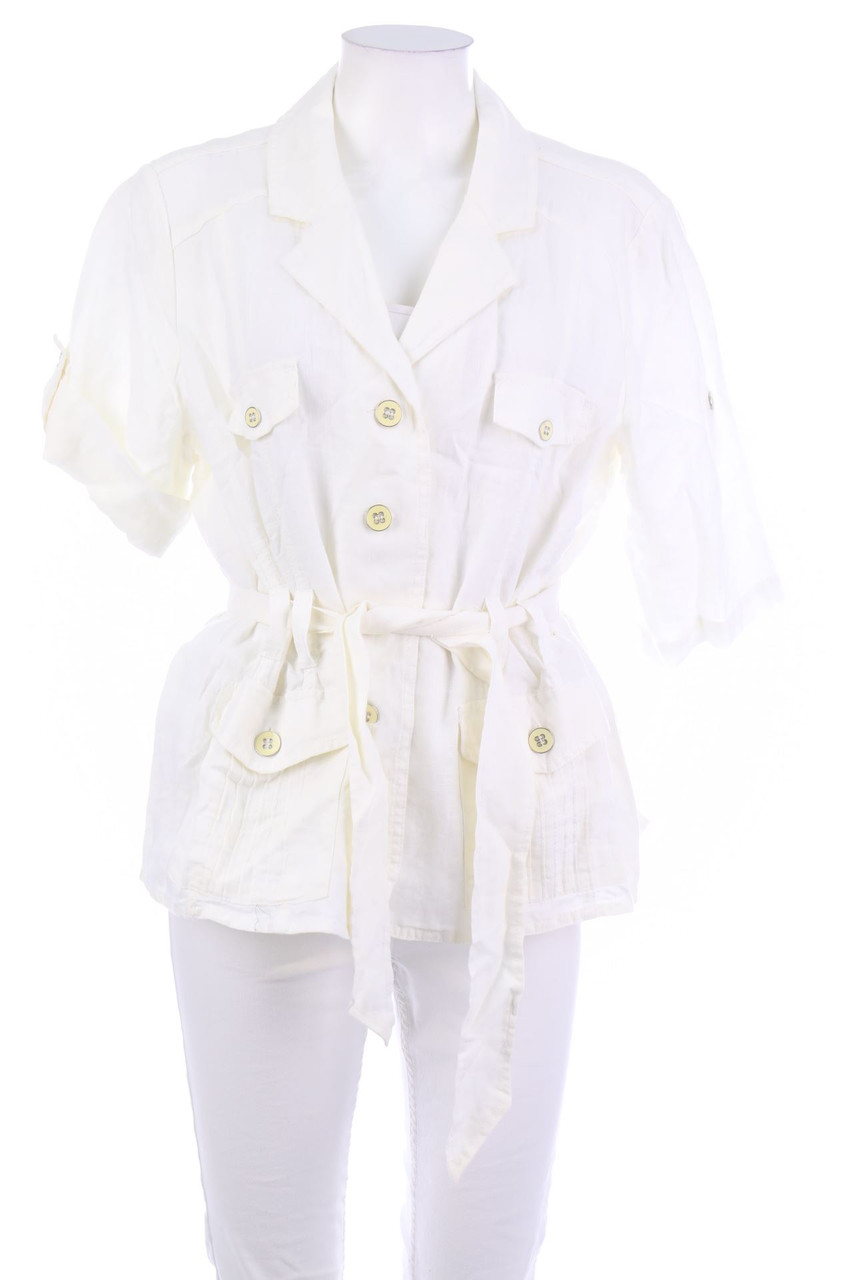 FABIANI - Leinenbluse mit Gürtel - 2XL