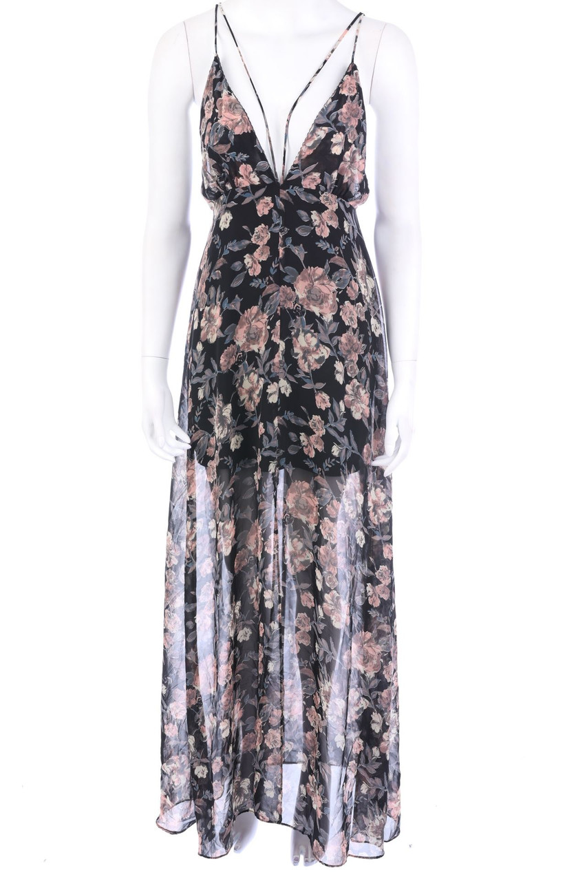 COTTON CANDY - Maxi Dress with Flower Print - L