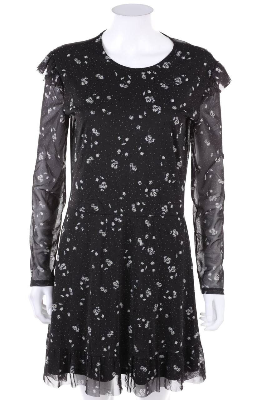 No Label - Mesh-dress with floral print - L