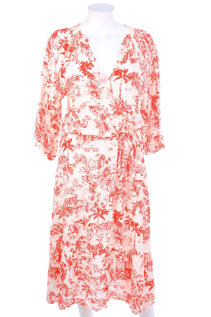 H&M - Kleid in Wickel-Optik mit Tropical Print - M
